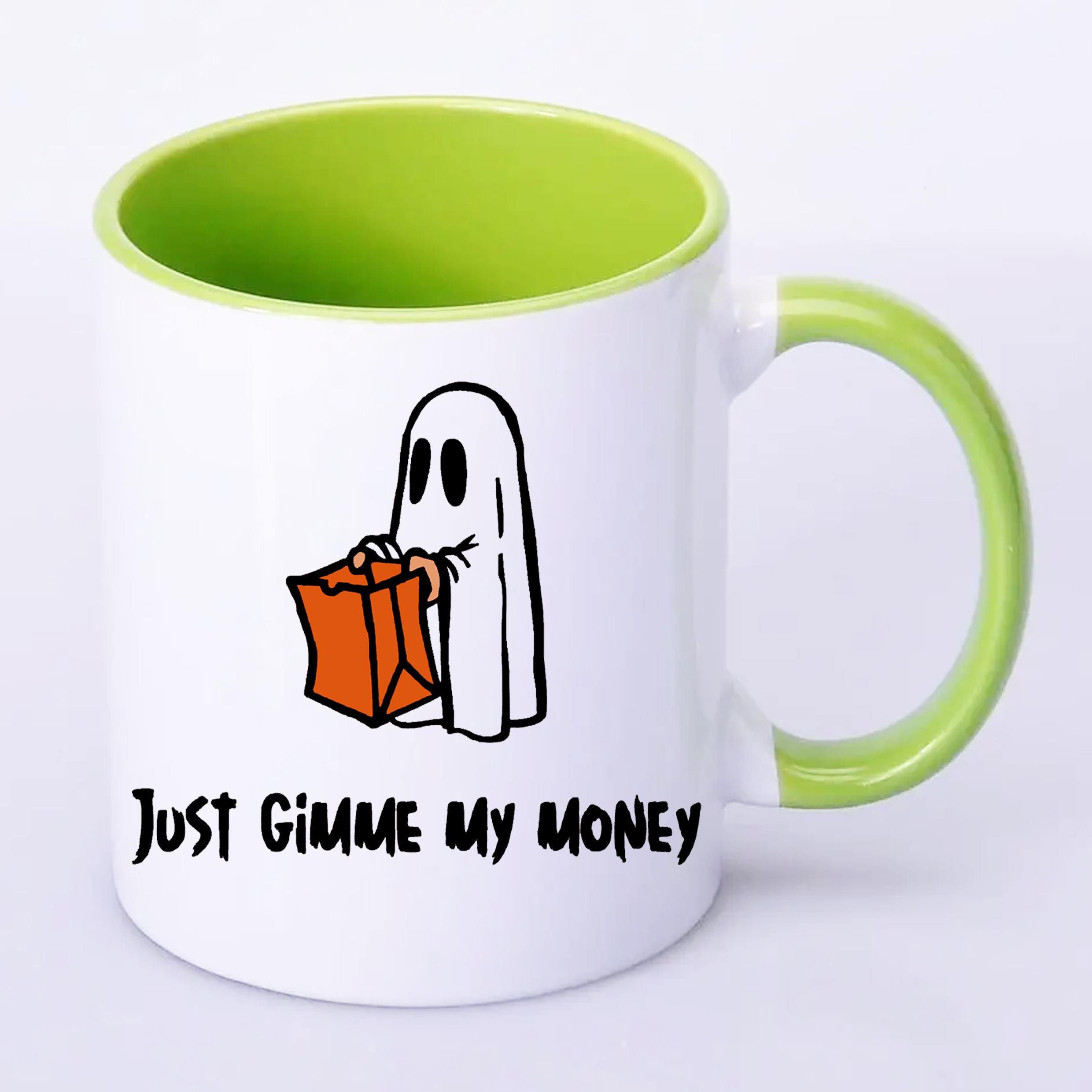 Чашка с печатью Just gimme my money 330 мл Салатовый (20972) - фото 2