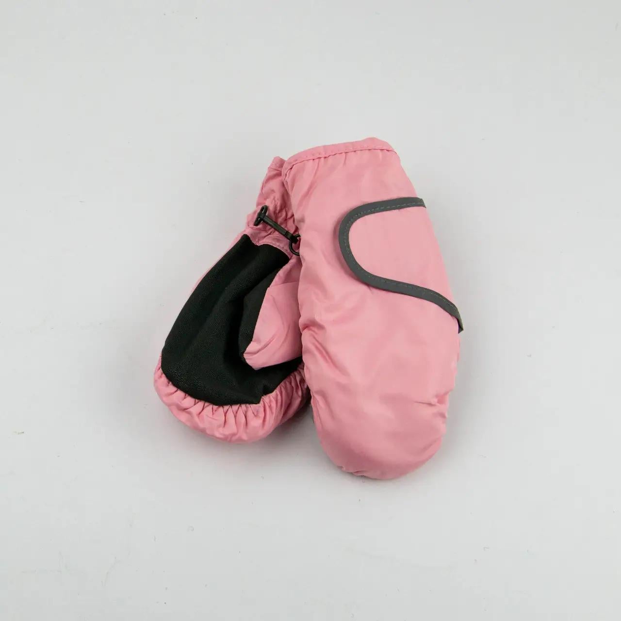 Детские перчатки болоневые лыжные на липучке 4-7 лет размер 3 Бежевый (24-12-58а)