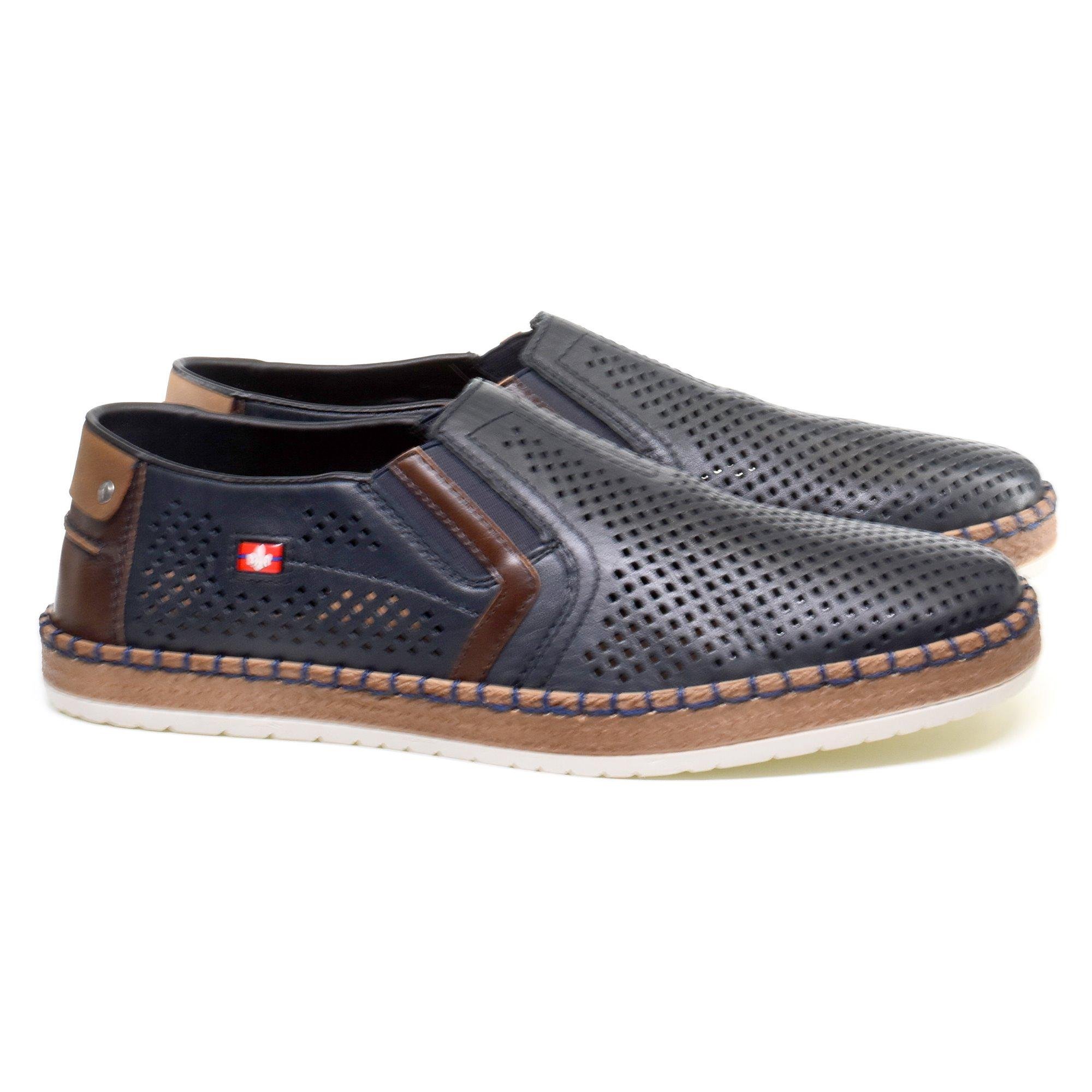 Слипоны мужские весенние Rieker р. 44 Темно-синий (89115-44) - фото 4