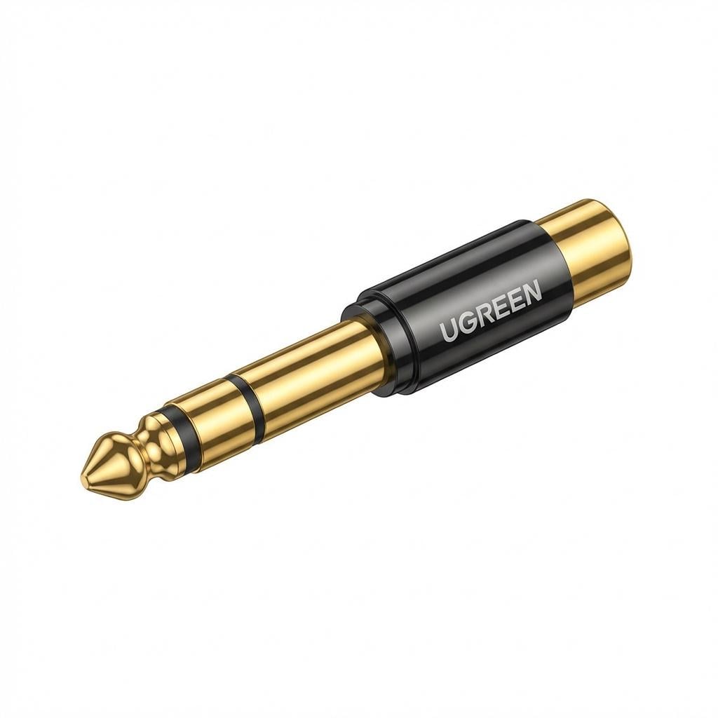 Аудиопереходник Hi-Fi UGREEN AV169 Jack 6.35 мм/RCA Золото-черный (80731)