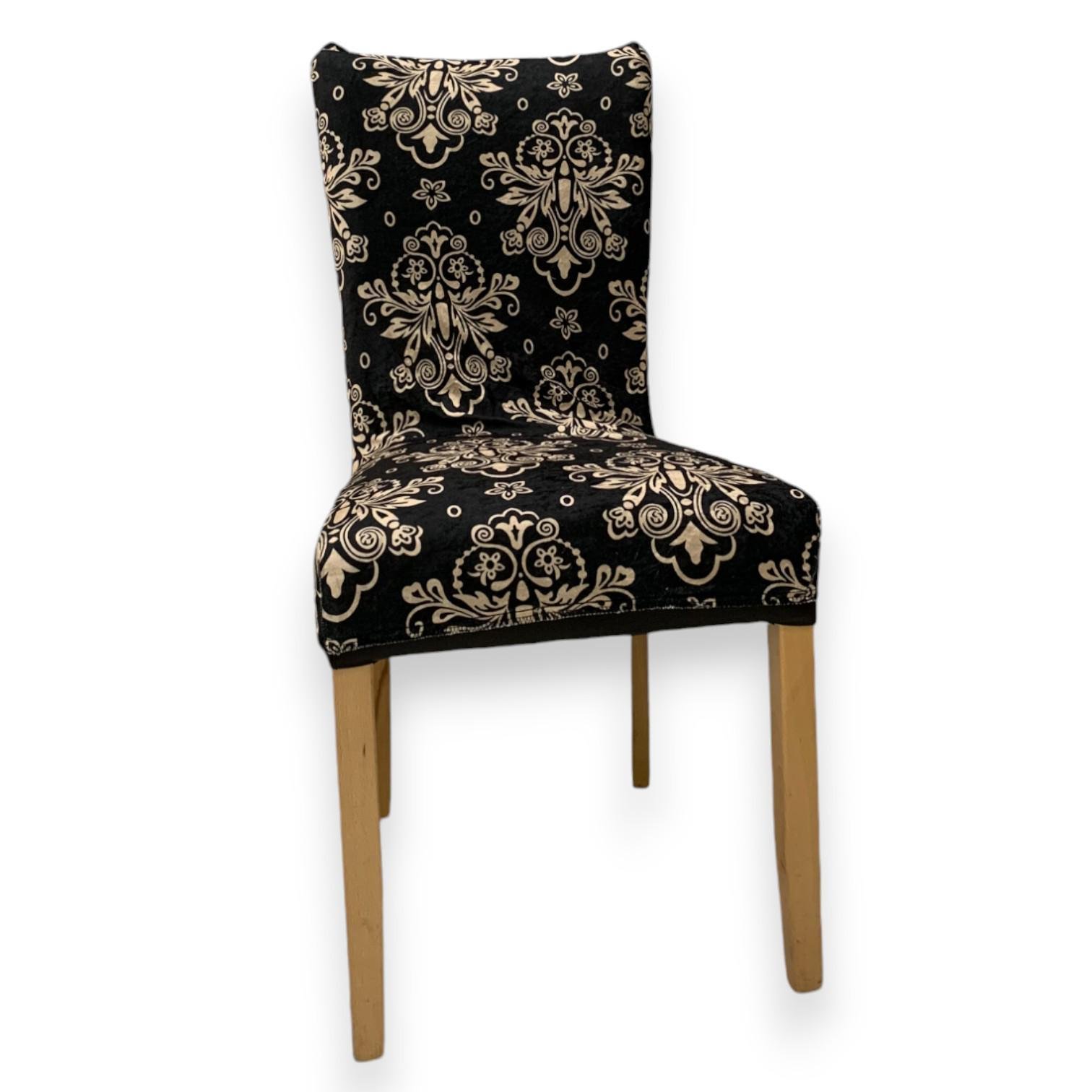 Чехол для стула Вензель со спинкой натяжной 60 см Черный (2149550632) - фото 4 Чехол для стула Вензель со спинкой натяжной 60 см Черный (2149550632) - фото 4