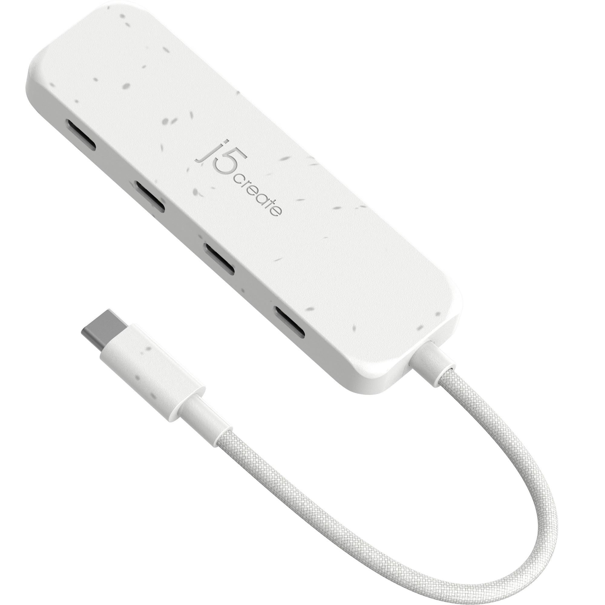 USB-хаб J5create JCH345EW-N USB Type-C 4 порти 15 см White (35575489)