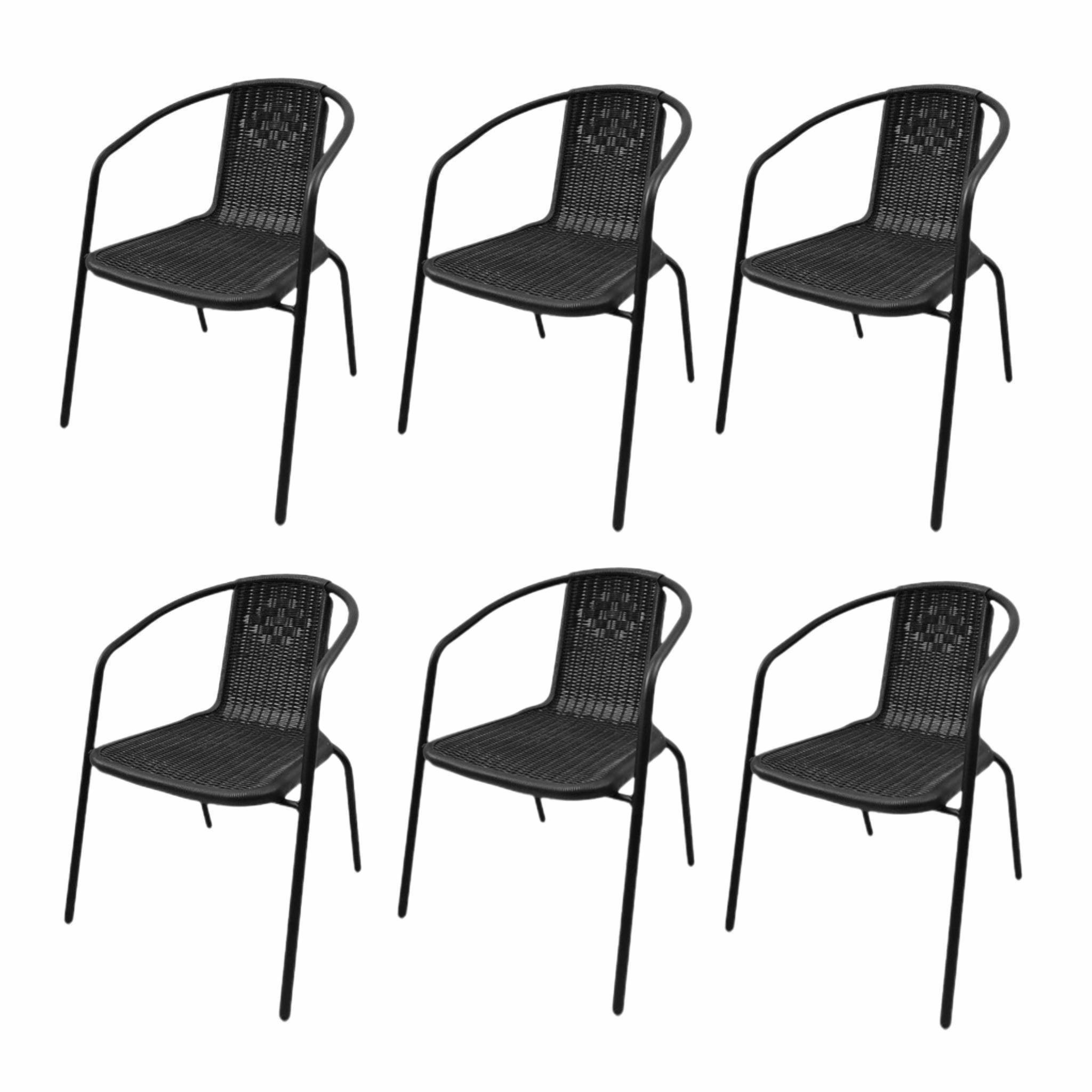 Комплект кресел садовых Grato из искусственного ротанга 6 шт. Черный (40183)