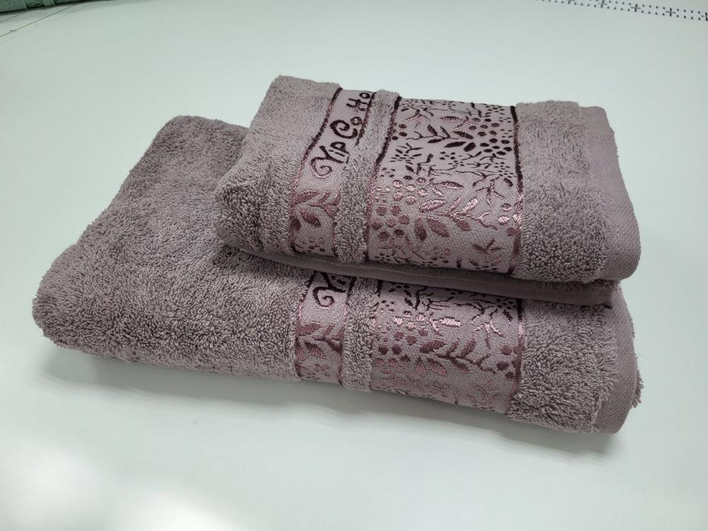 Набір махрових рушників для ванної VIP COTTON ROWAN 70x140/50x90 см 2 шт. Шоколадний (13013) - фото 2 Набір махрових рушників для ванної VIP COTTON ROWAN 70x140/50x90 см 2 шт. Шоколадний (13013) - фото 2