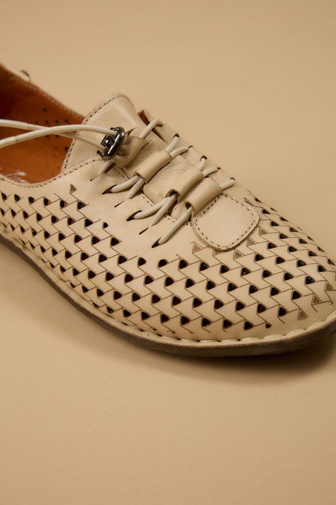 Мокасины женские LONZA кожаные р. 36 Бежевый (186185) - фото 4