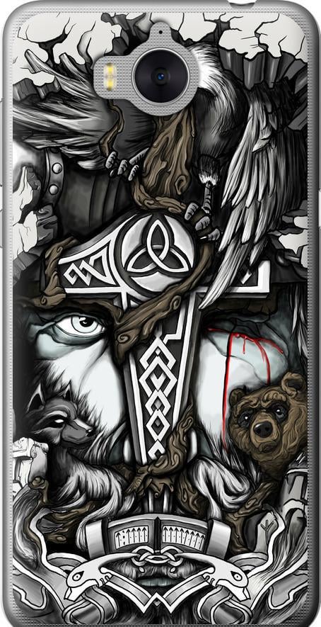 Чохол на Huawei Y5 2017 Тату Вікінг (4098t-992-42517)