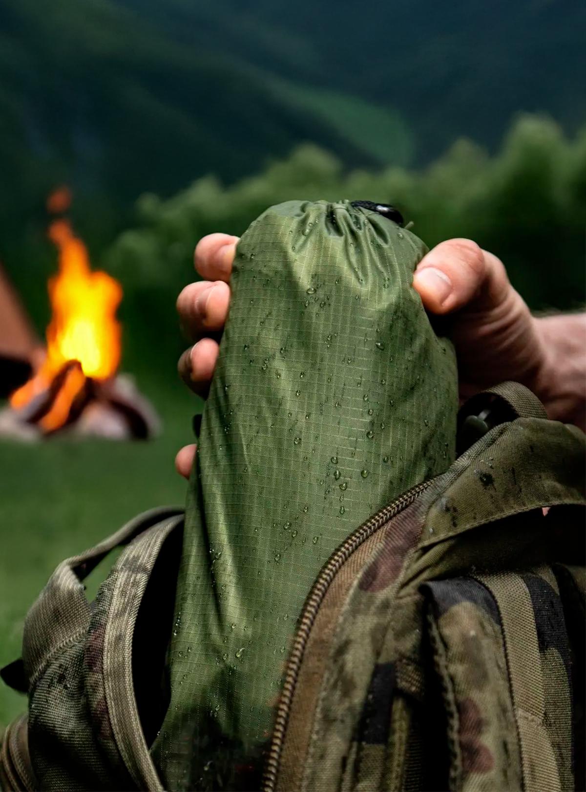 Дощовик пончо з чохлом OnePro та теплий флісовий бафф Хакі (73838) - фото 7 Дощовик пончо з чохлом OnePro та теплий флісовий бафф Хакі (73838) - фото 7