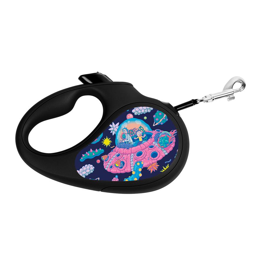 Поводок-рулетка для собак Waudog R-leash Рик и Морти 1 светоотражающая лента L до 50 кг 5 м Black (8126-0280-01)