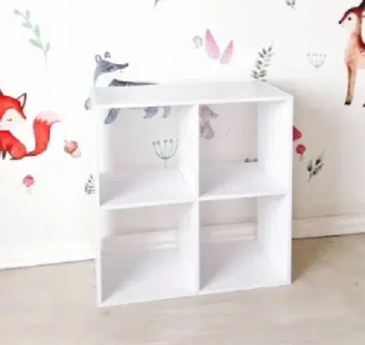 Стеллаж для книг и декора на 4 ячейки Белый (P9) - фото 3