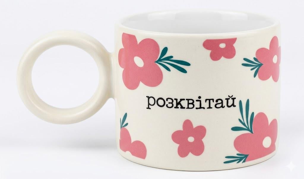 Чашка GalleryGlass Расцветай фарфоровый 385 мл Белый (75006449)