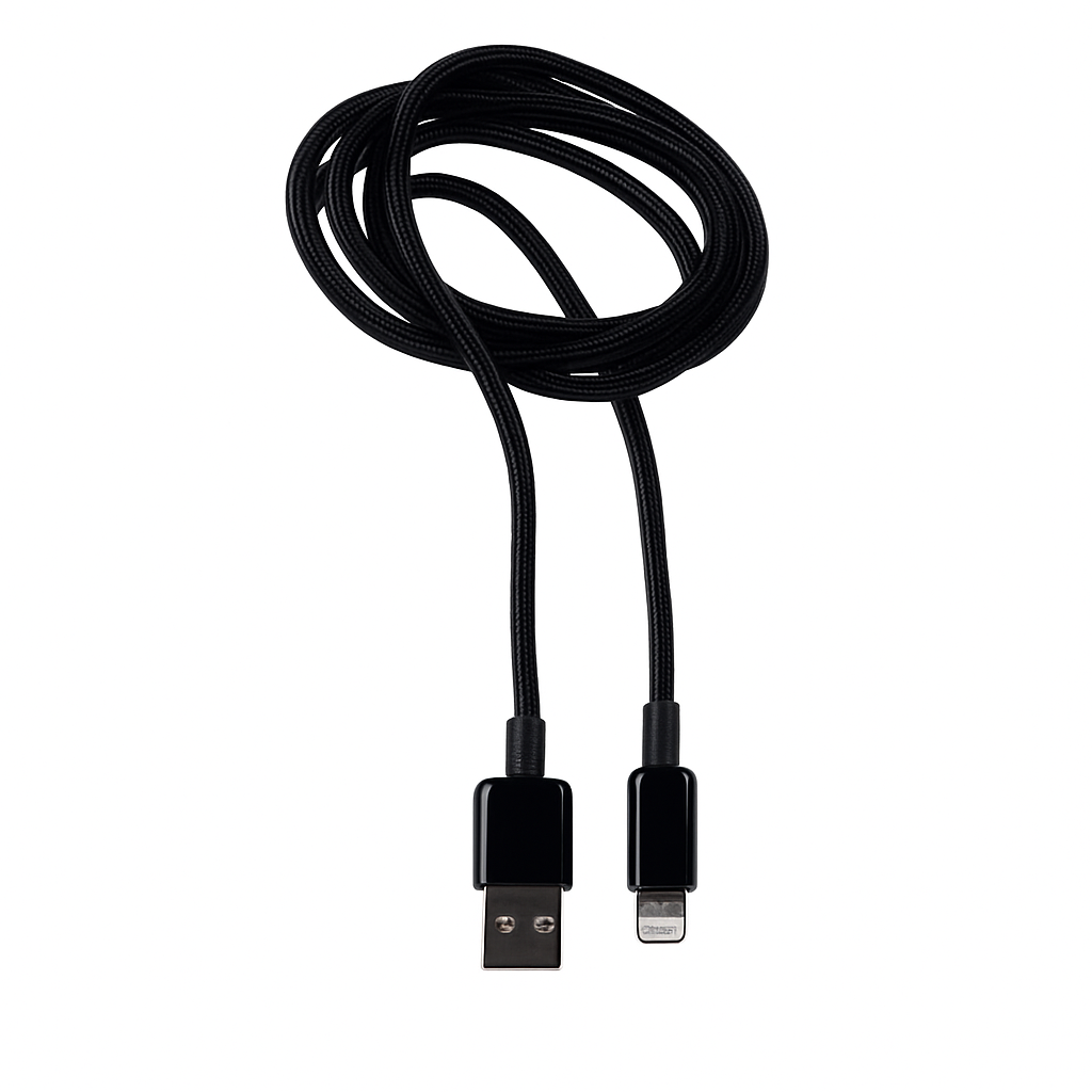 Кабель зарядный USB to Lightning KLGO S-128 3A, 1м, нейлоновый Черный (WL-1424)