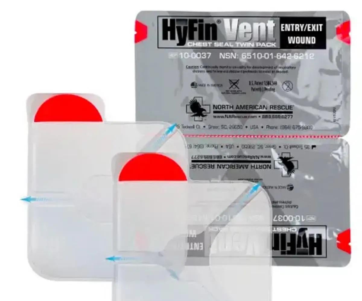 Пластырь окклюзионная HyFin Vent Chest Seal Twin Pack для грудной клетки 2 шт. (3b8-ci9)