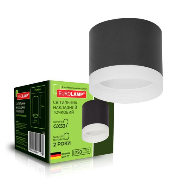 Светильник точечный LED Eurolamp для ламп GX53 N2 Черный (17551030)