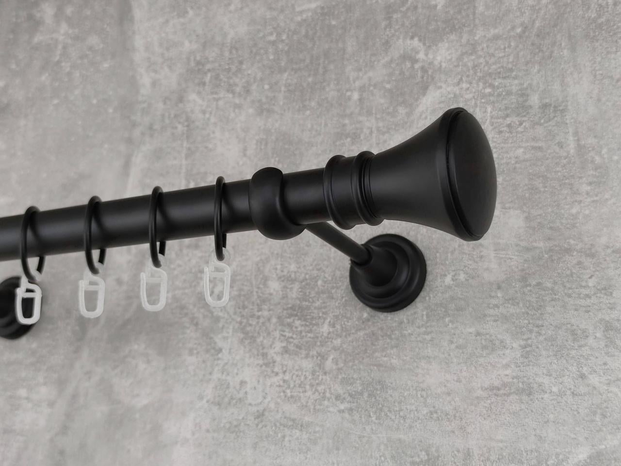 Карниз MStyle металлический для штор однорядный Люксор 25 мм гладкий 200 см Черный (5020236)