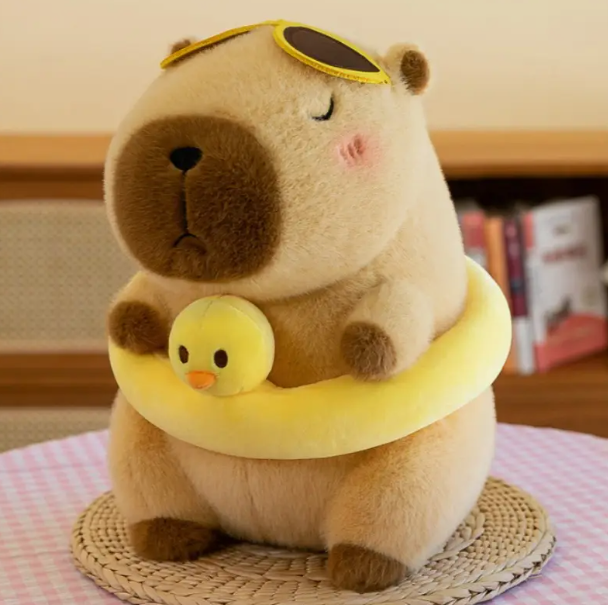 М'яка іграшка Капібара з качкою плюшева 30 см (3c661422)