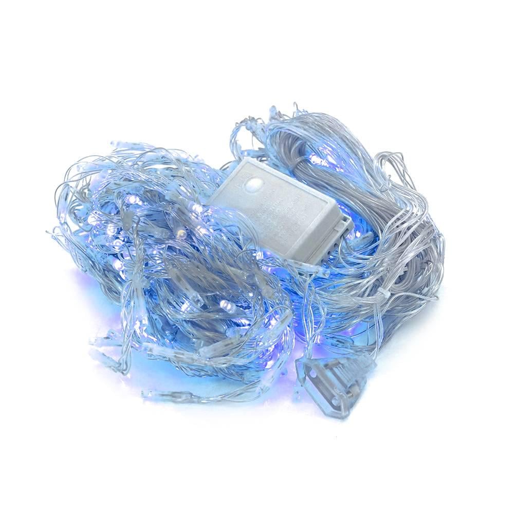Гірлянда 400 LED Водоспад 8 режимів 3х2 м прозора ізоляція Blue