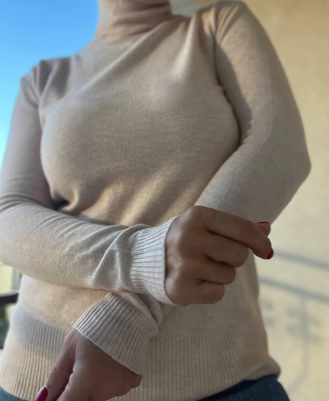 Гольф жіночий A-N 202 водолазка високе горло OS Бежевий (3028) - фото 3 Гольф жіночий A-N 202 водолазка високе горло OS Бежевий (3028) - фото 3