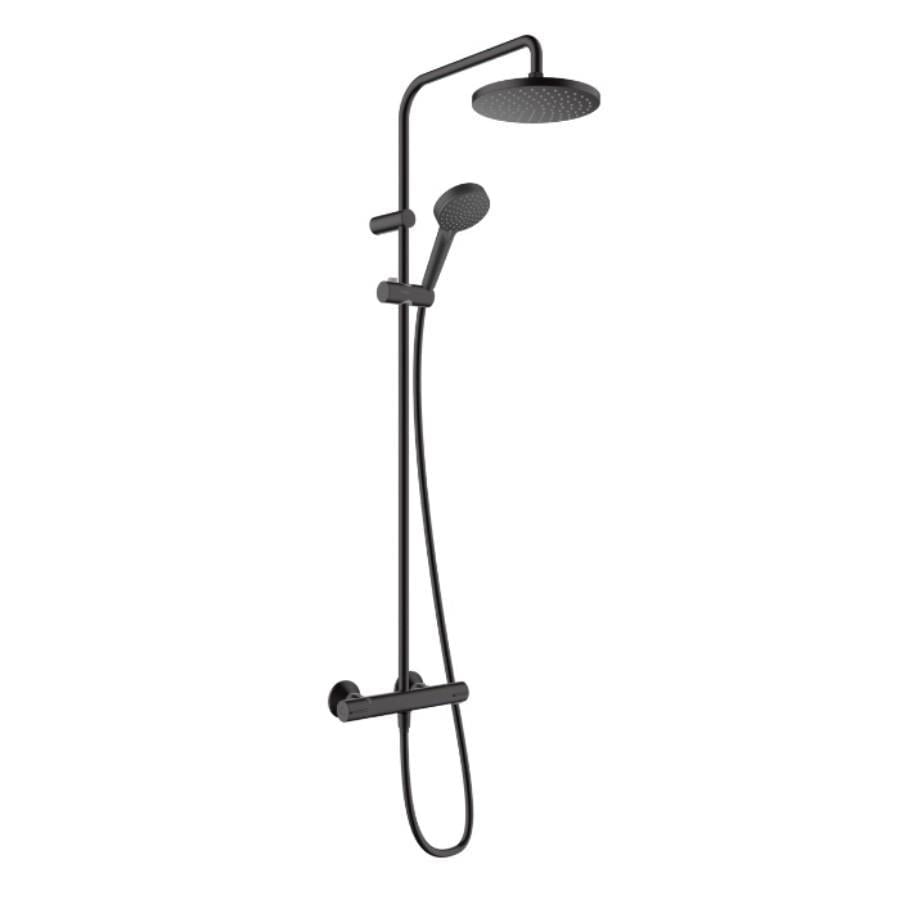 Душевая система Hansgrohe Vernis Blend Showerpipe 200 1jet с термостатом латунь Черный (37521428)