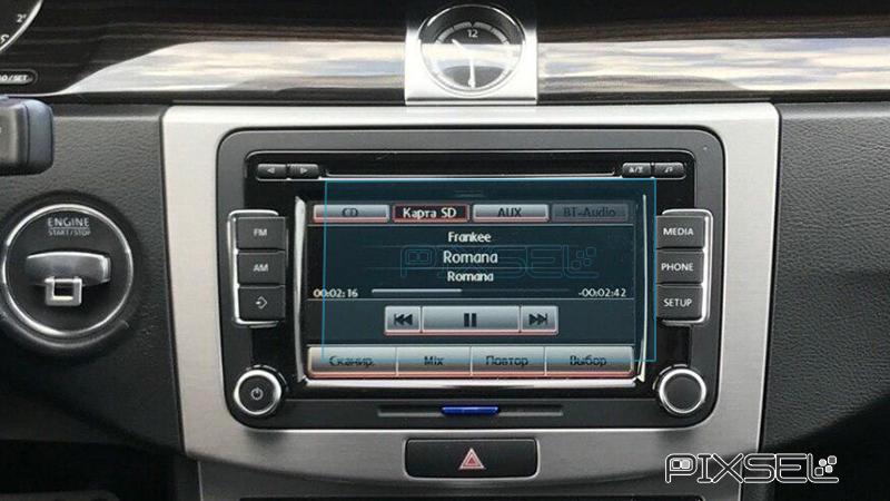 Защитное стекло Pixsel гибридное матовое на монитор Volkswagen CC-6,3" 2012-2016