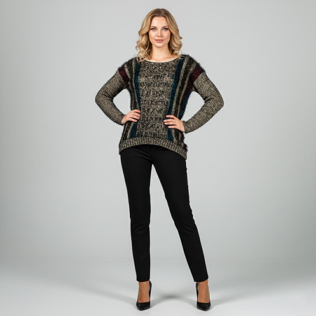 Светр жіночий демісезонний Lowett LW-835309 р. 46 Сірий (17852160) - фото 7 Светр жіночий демісезонний Lowett LW-835309 р. 46 Сірий (17852160) - фото 7