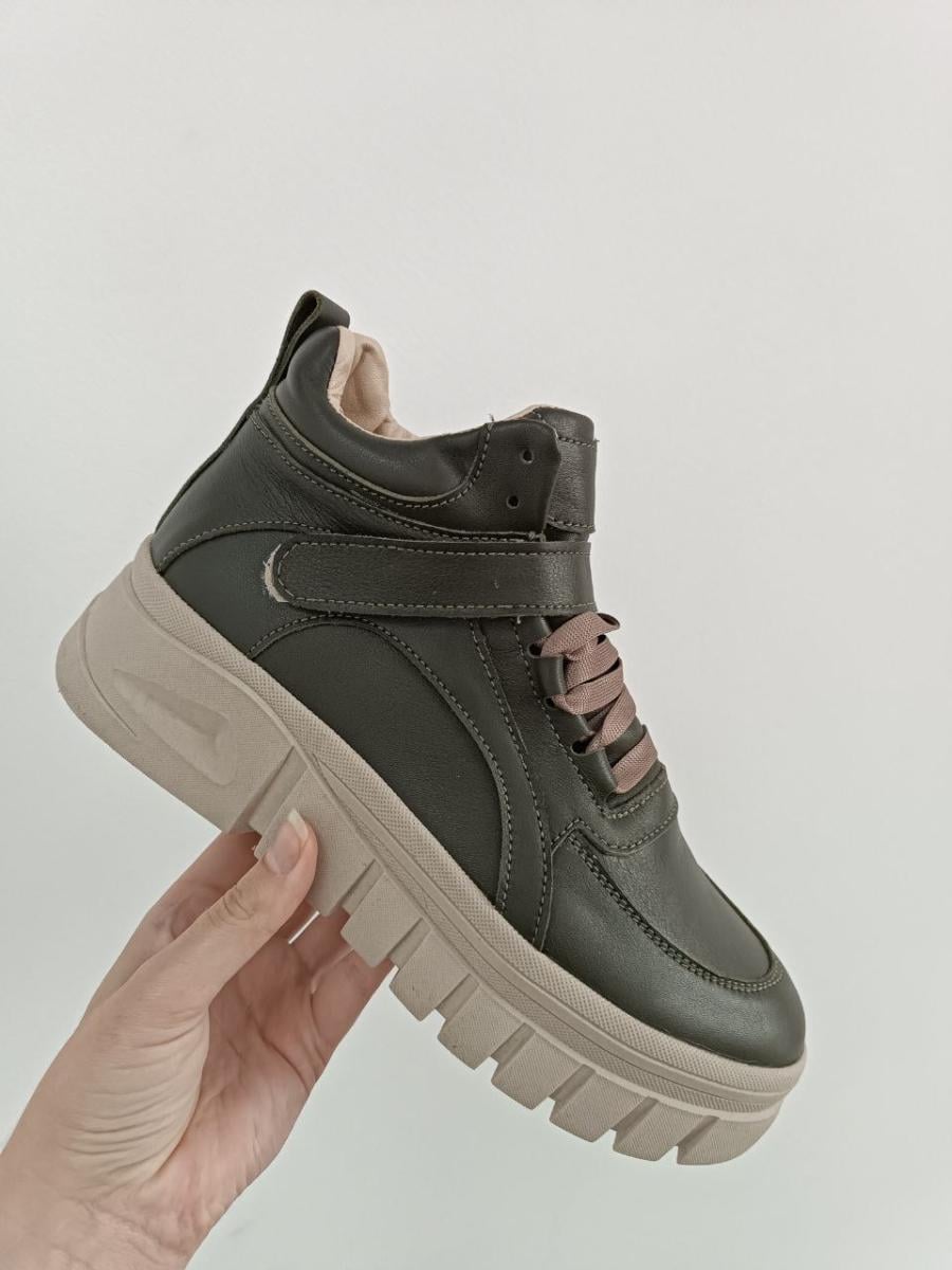 Ботинки женские кожаные зимние р. 38 Хаки (8210-1з/38)