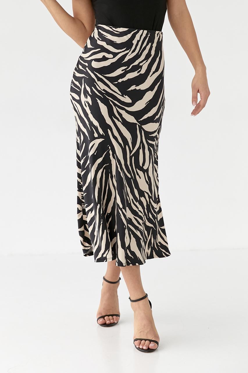 Юбка миди атласная M Черный (9505992)