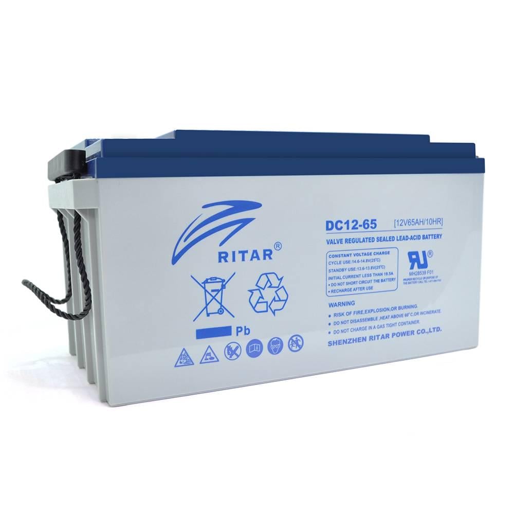 Батарея акумуляторна AGM RITAR DC12-65 Q1 12V 65Ah 350x167x182 мм Gray (41001)