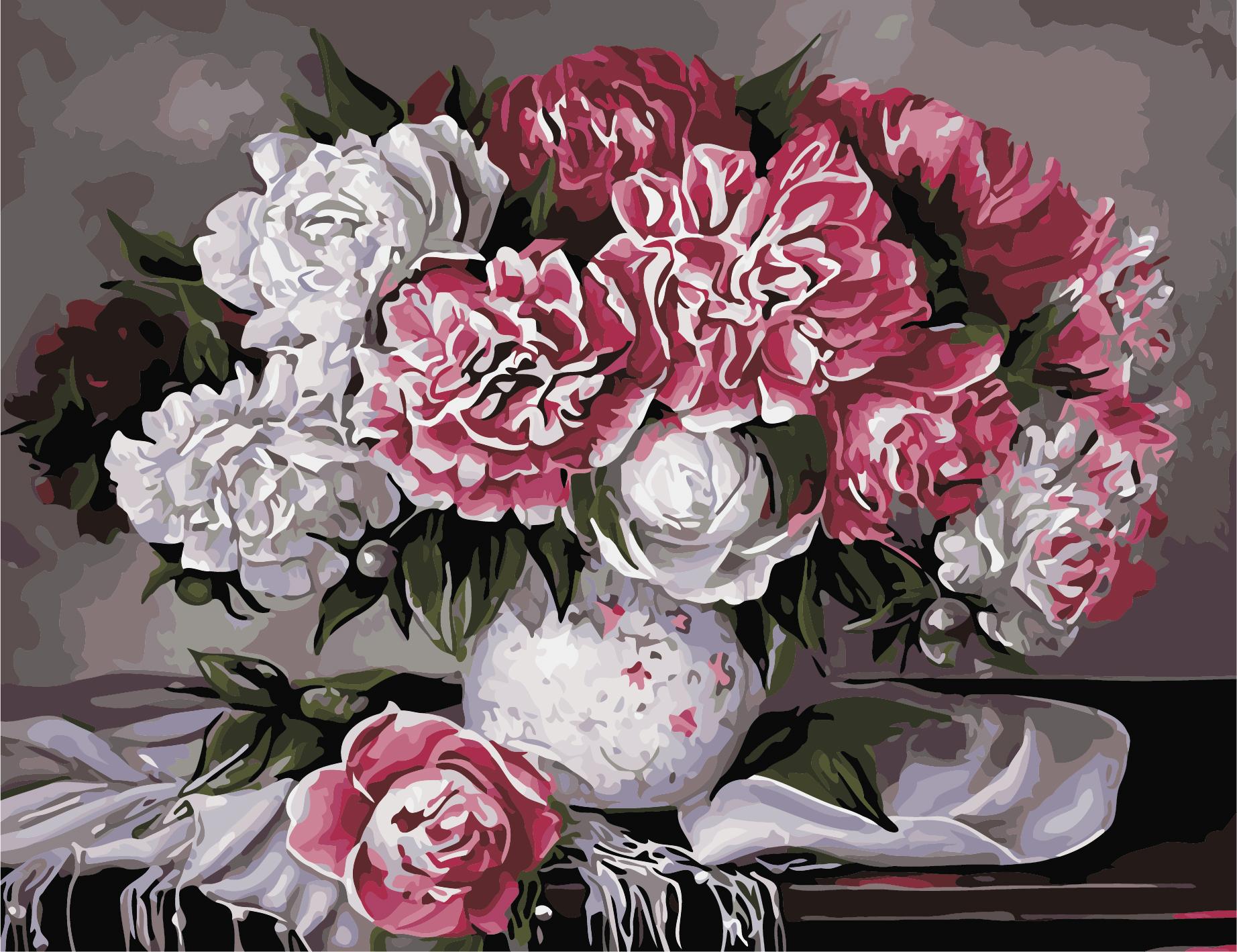 Картина по номерам ArtStory Королевские пионы 50x65 см (AS0970)