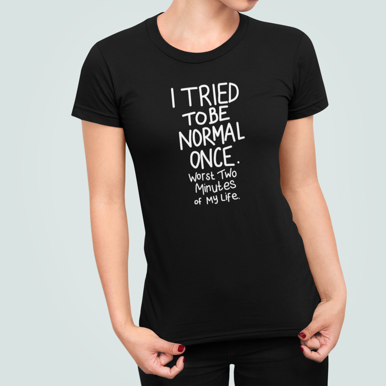 Футболка женская Stedman с принтом "I tried to be normal" L Черный (ПН424.1-3)