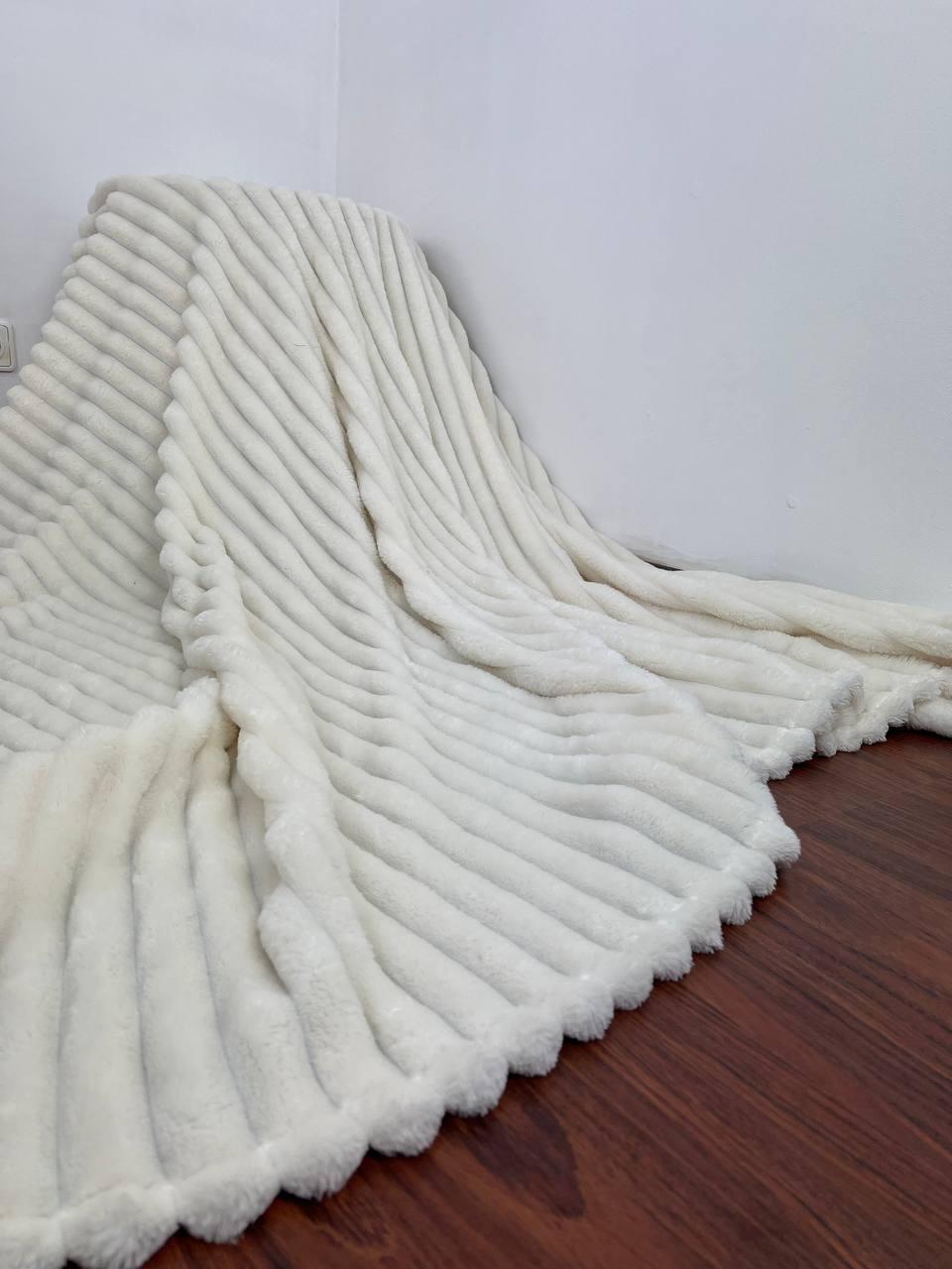 Плед Королівський шарпей двоспальний 180х220 см Молочний - фото 2 Плед Королівський шарпей двоспальний 180х220 см Молочний - фото 2