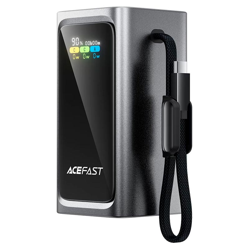 Повербанк AceFast M33 с быстрой зарядкой и встроенным кабелем 20000 mAh 100W Черный (UPN16092)