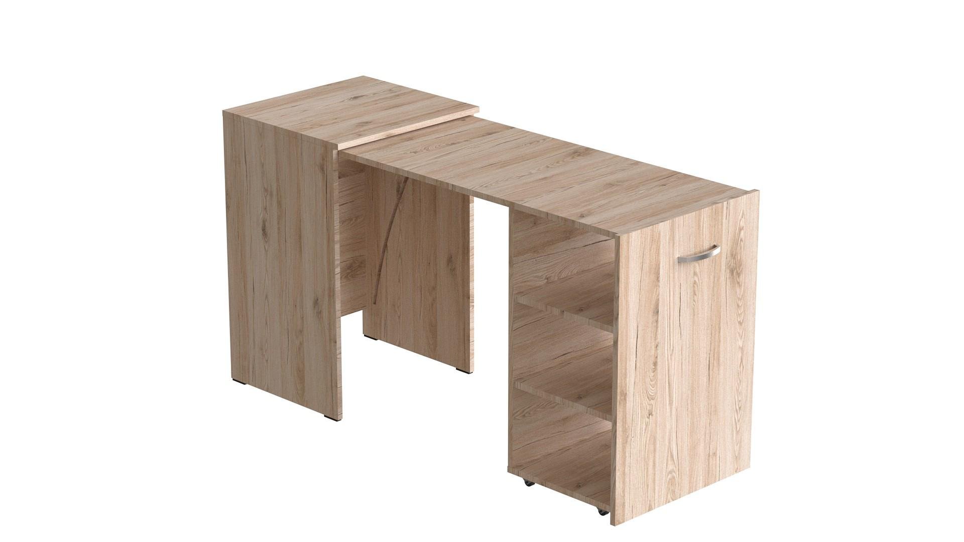 Стол-тумба трансформер Ferrum-decor Смарт 1/2 ДСП 16 мм 750x1450x600 мм Дуб Сонома (FRD-105077) - фото 5