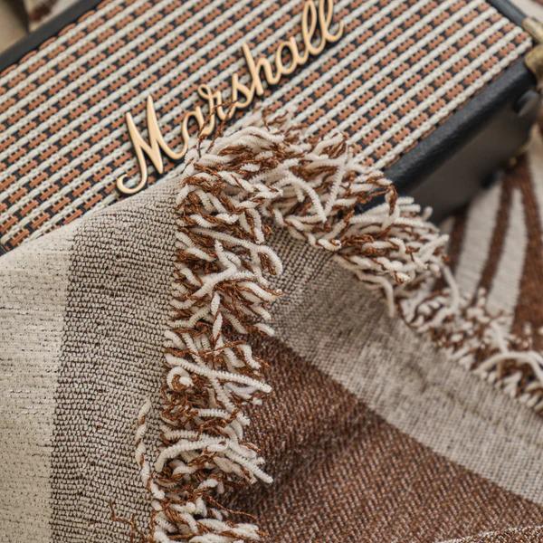 Плед покрывало на диван и кровать для мягкой мебели в коричневую полосу 180х230 см Бежевый - фото 10