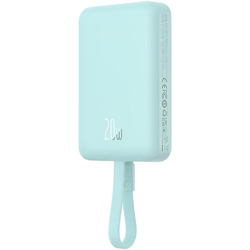 Повербанк BASEUS Magnetic Mini Wireless Fast Charge iP Edition 10000 mAh 20W with MagSafe Peppermint Blue (P10022109333-00) - фото 5