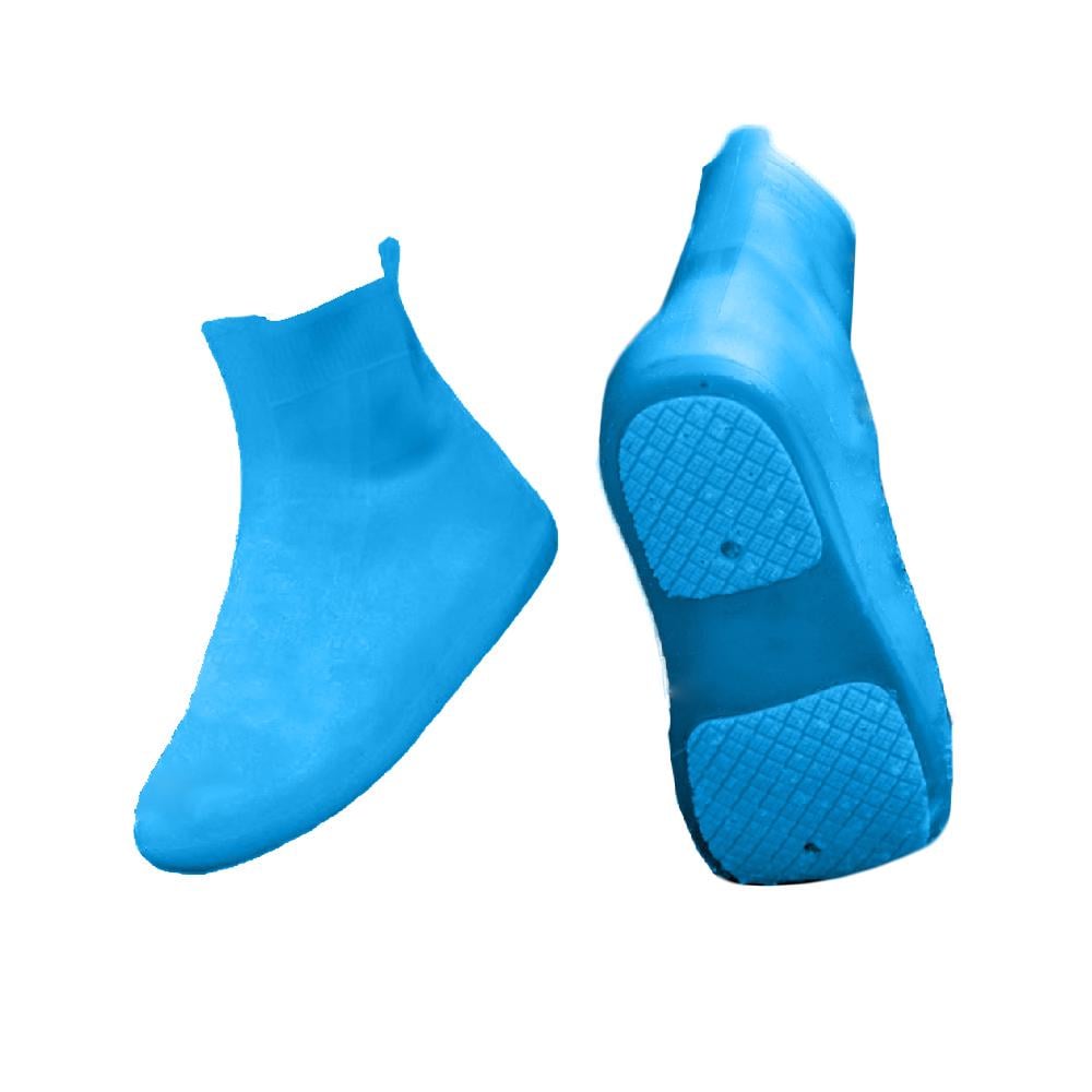 Бахилы-чехлы водонепроницаемые многоразовые на обувь от дождя и снега силиконовые XL р. 40-42 Голубой (21372074)