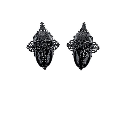 Сережки Мара з черепами SETA Decor 25-646BLK (29415943)