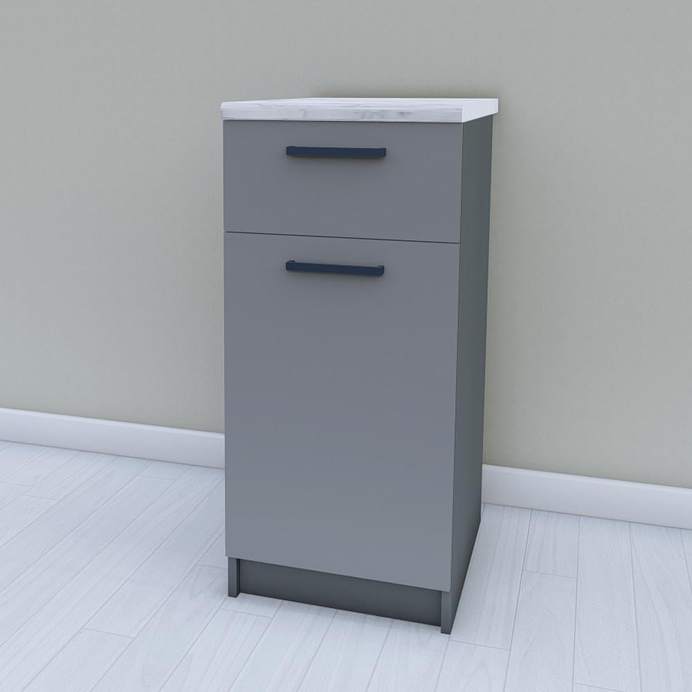 Тумба нижняя для кухни Opendoors МП4 без столешницы 400 мм Антрацитовый/Графитовый (МП4/7)