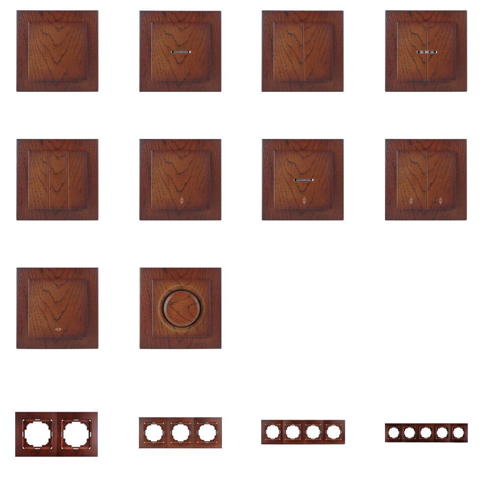 Выключатель двухклавишный Nilson Touran с подсветкой Орех (27549016) - фото 4 Выключатель двухклавишный Nilson Touran с подсветкой Орех (27549016) - фото 4