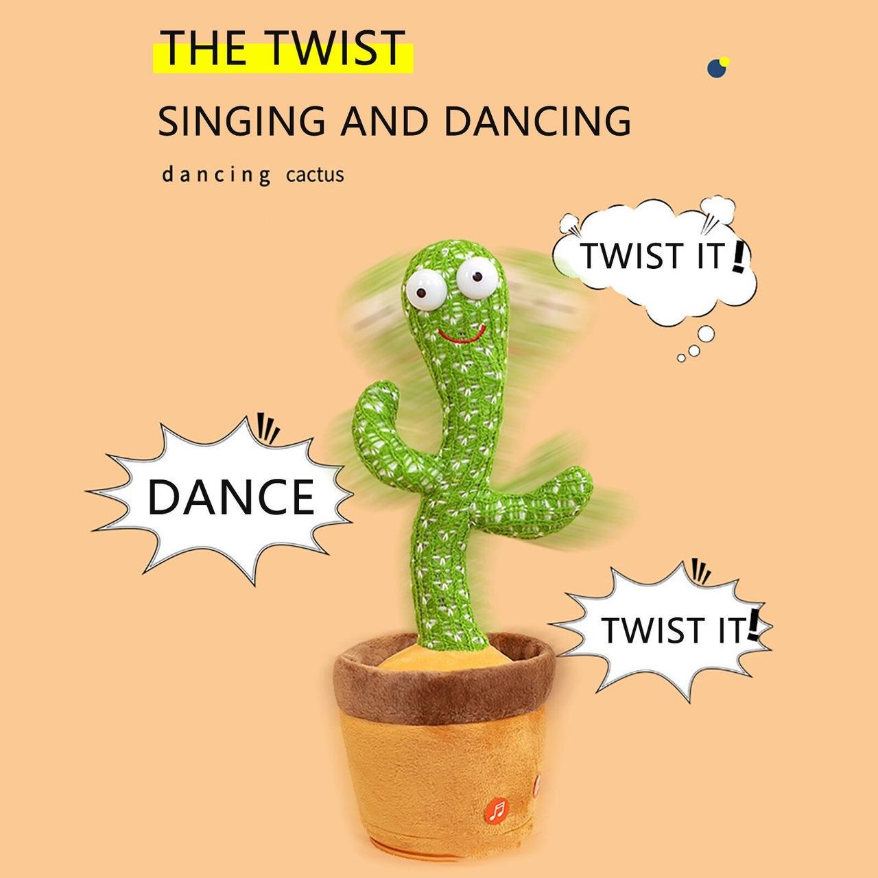 Кактус танцюючий Dancing Cactus 120 пісень з підсвічуванням (1519204198) - фото 4