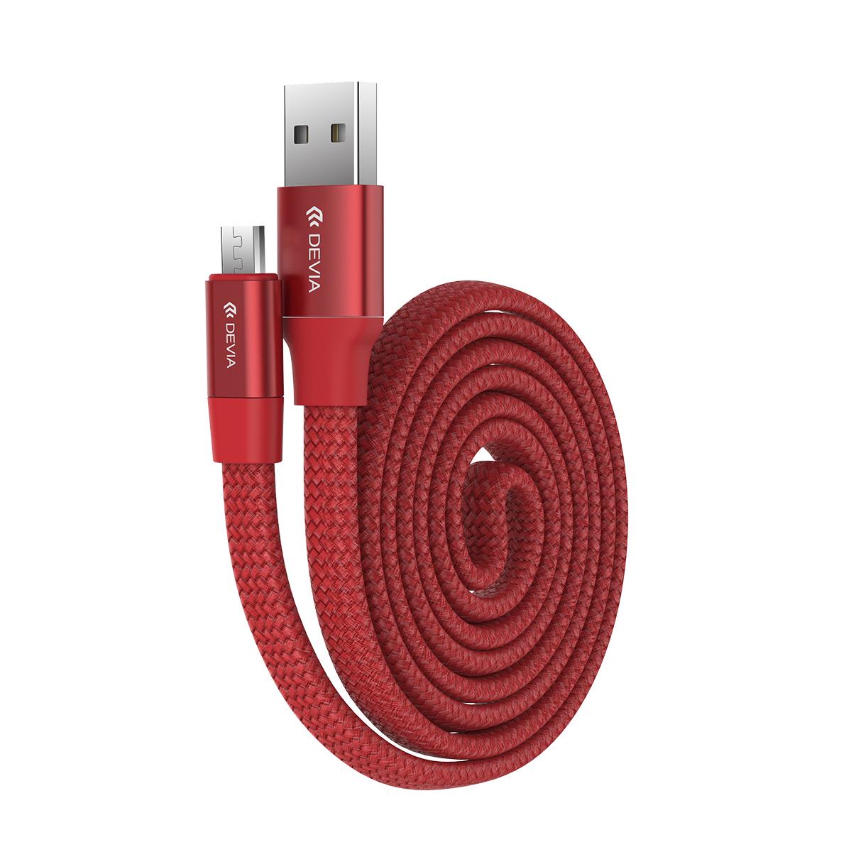 Кабель Devia Ring Y1 microUSB 2,4A 0,8 м Красный (10682)
