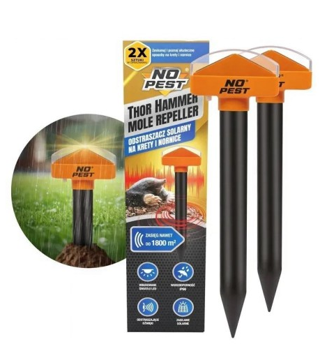 Відлякувач кротів на сонячній батареї No Pest Mole Repeller комплект 1800 м2 - фото 2 Відлякувач кротів на сонячній батареї No Pest Mole Repeller комплект 1800 м2 - фото 2
