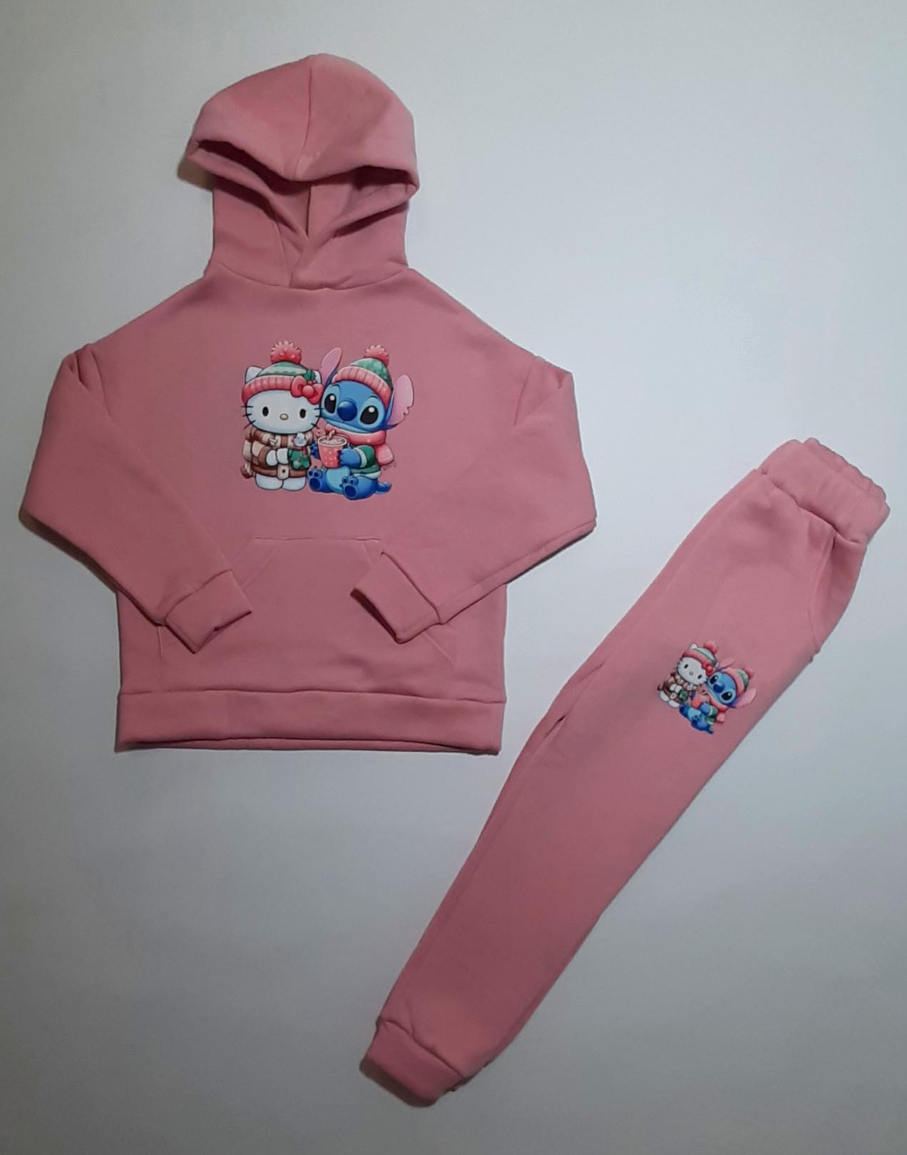 Спортивный костюм на девочку Лило и Стич теплый 110 см Розовый