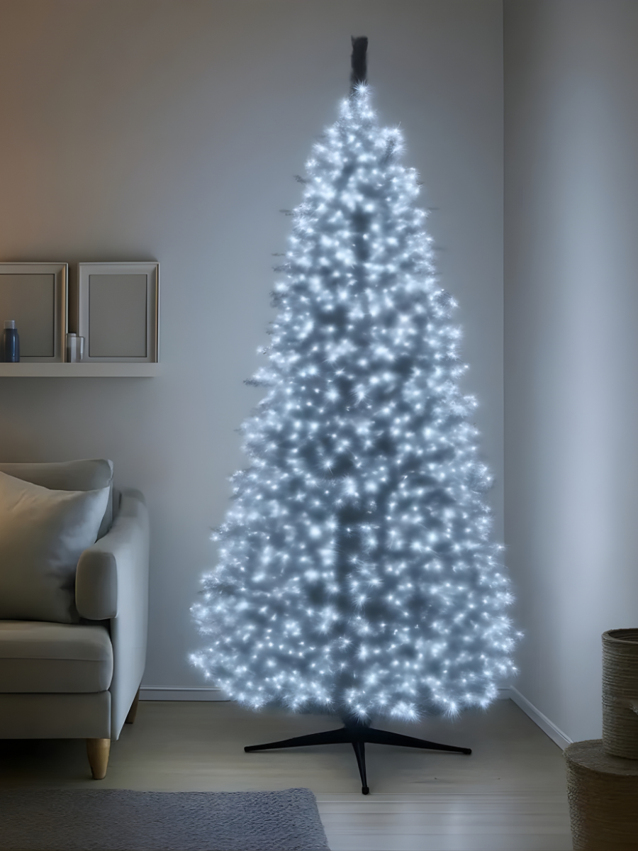 Гірлянда роса Мішура 20 м 600 LED 8 режимів Холодне біле світло/Прозорий дріт (6844834337) - фото 8