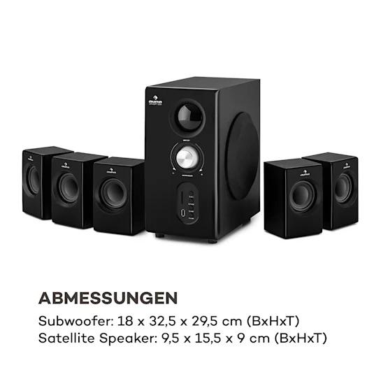 Система музична акустична Auna Concept 520 5.1 75 Вт RMS OneSide BT USB SD - фото 6