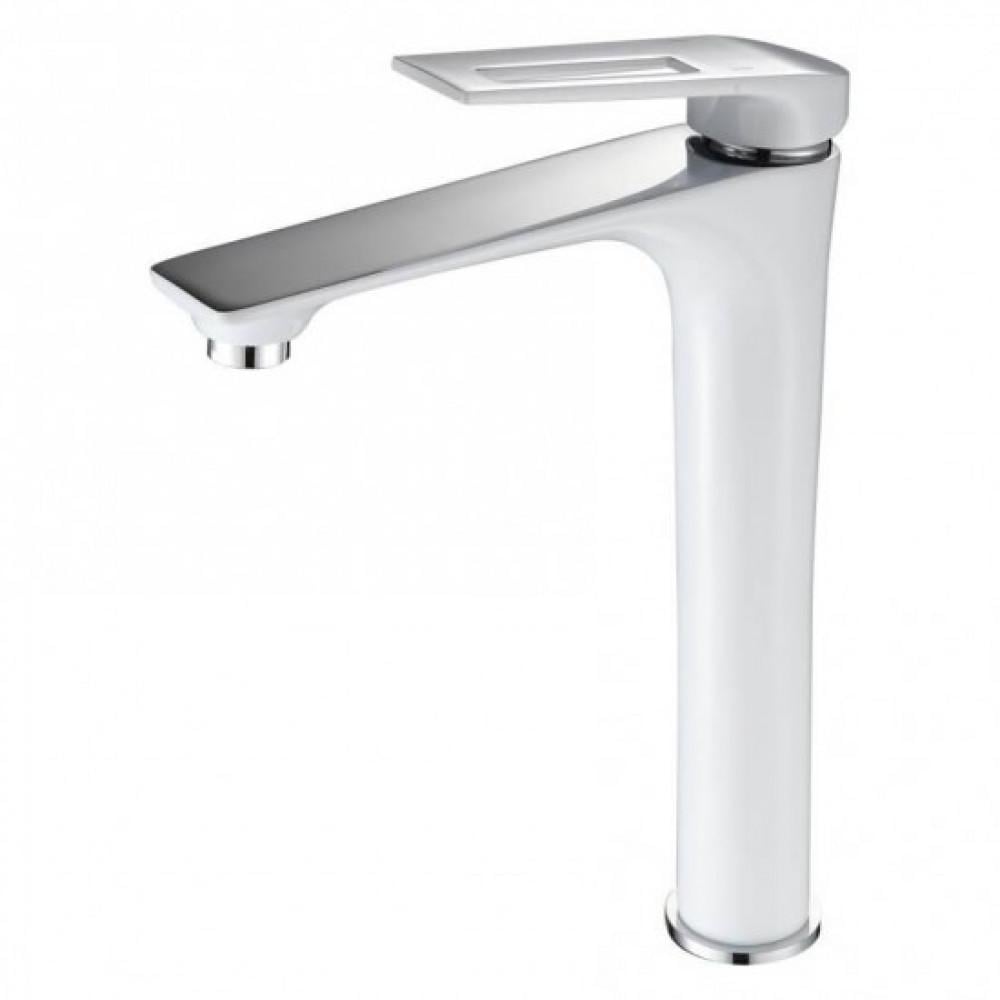 Змішувач для умивальника Frap F1052-54 високий одноважільний Білий (102208) Змішувач для умивальника Frap F1052-54 високий одноважільний Білий (102208)