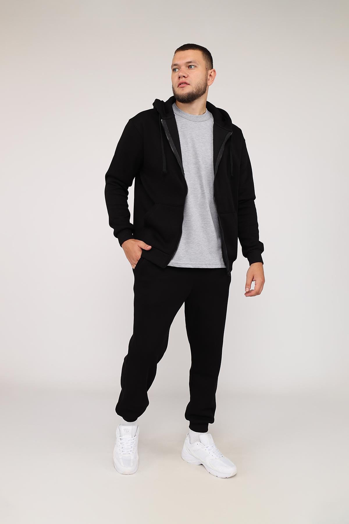 Толстовка на блискавці чоловіча ЦБ-00279989 р. 46 Чорний (SKT001074152) - фото 2 Толстовка на блискавці чоловіча ЦБ-00279989 р. 46 Чорний (SKT001074152) - фото 2