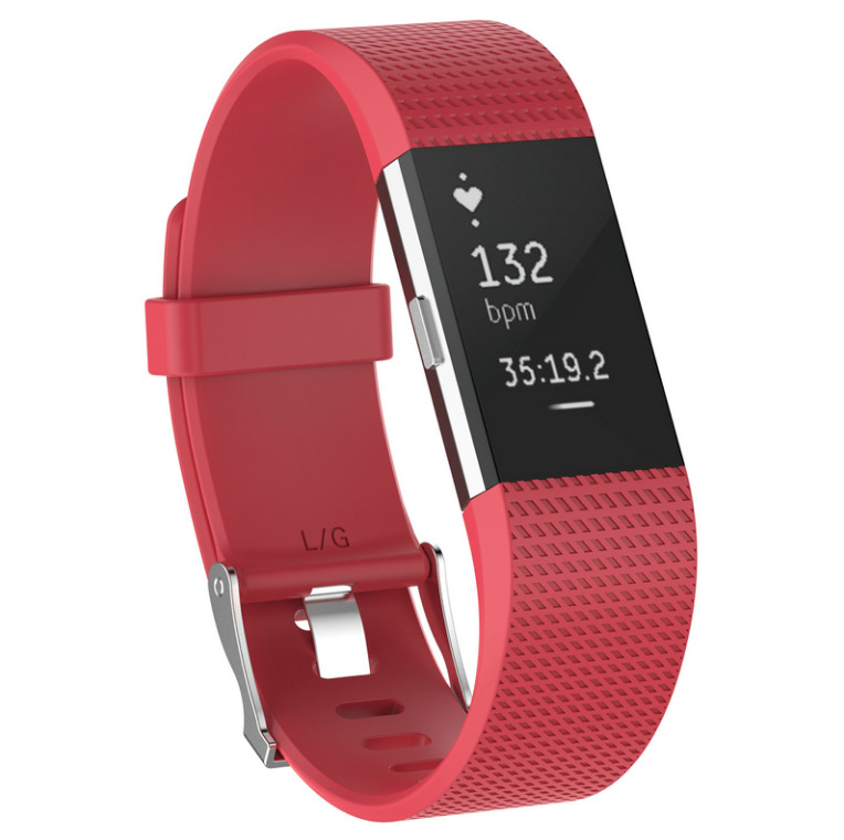 Силиконовый ремешок для фитнес браслета Fitbit Charge 2 Red (962092072) - фото 2