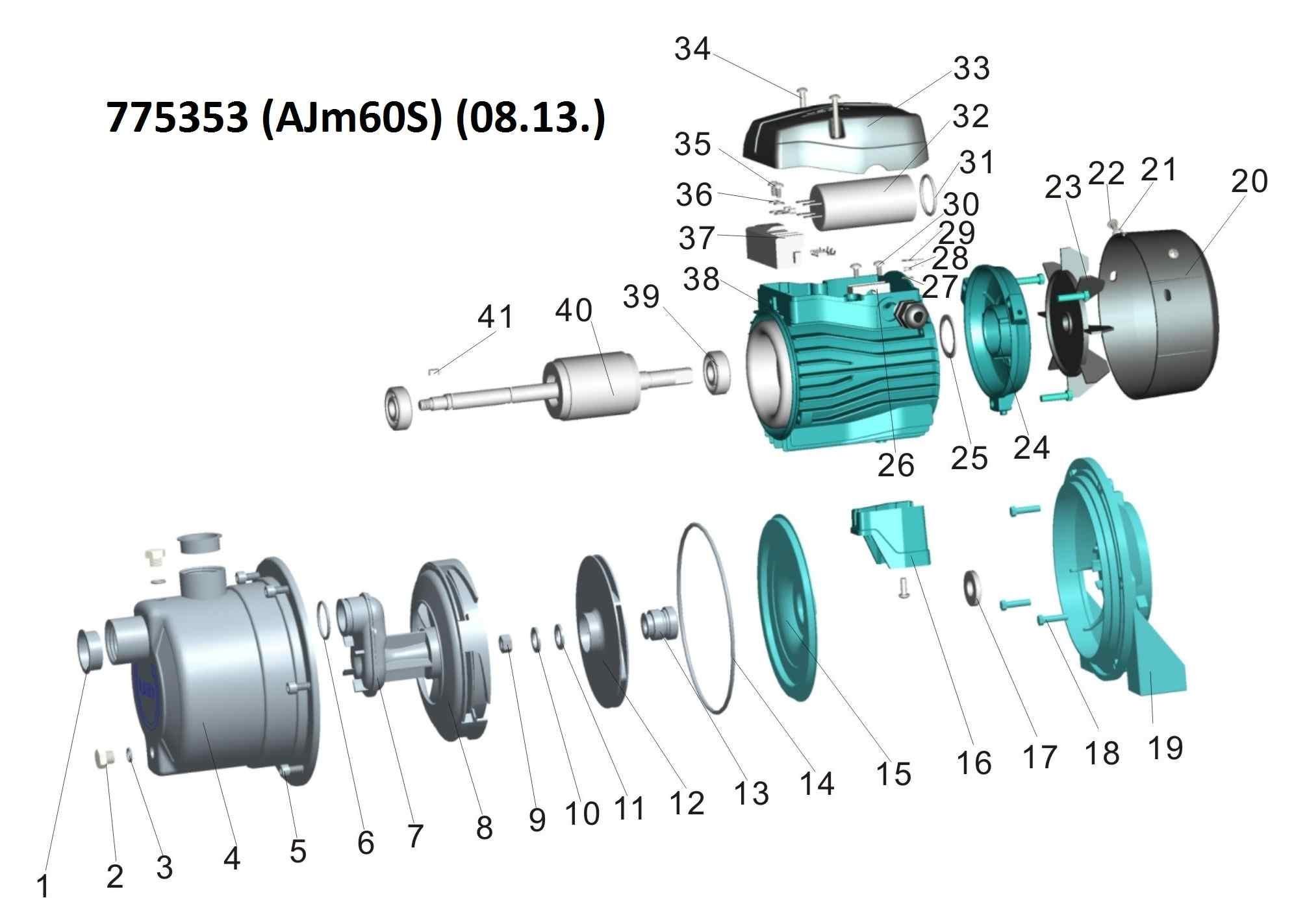 Насос поверхностный центробежный LEO 3.0 AJm75S 775354 750 Вт (222920) - фото 4