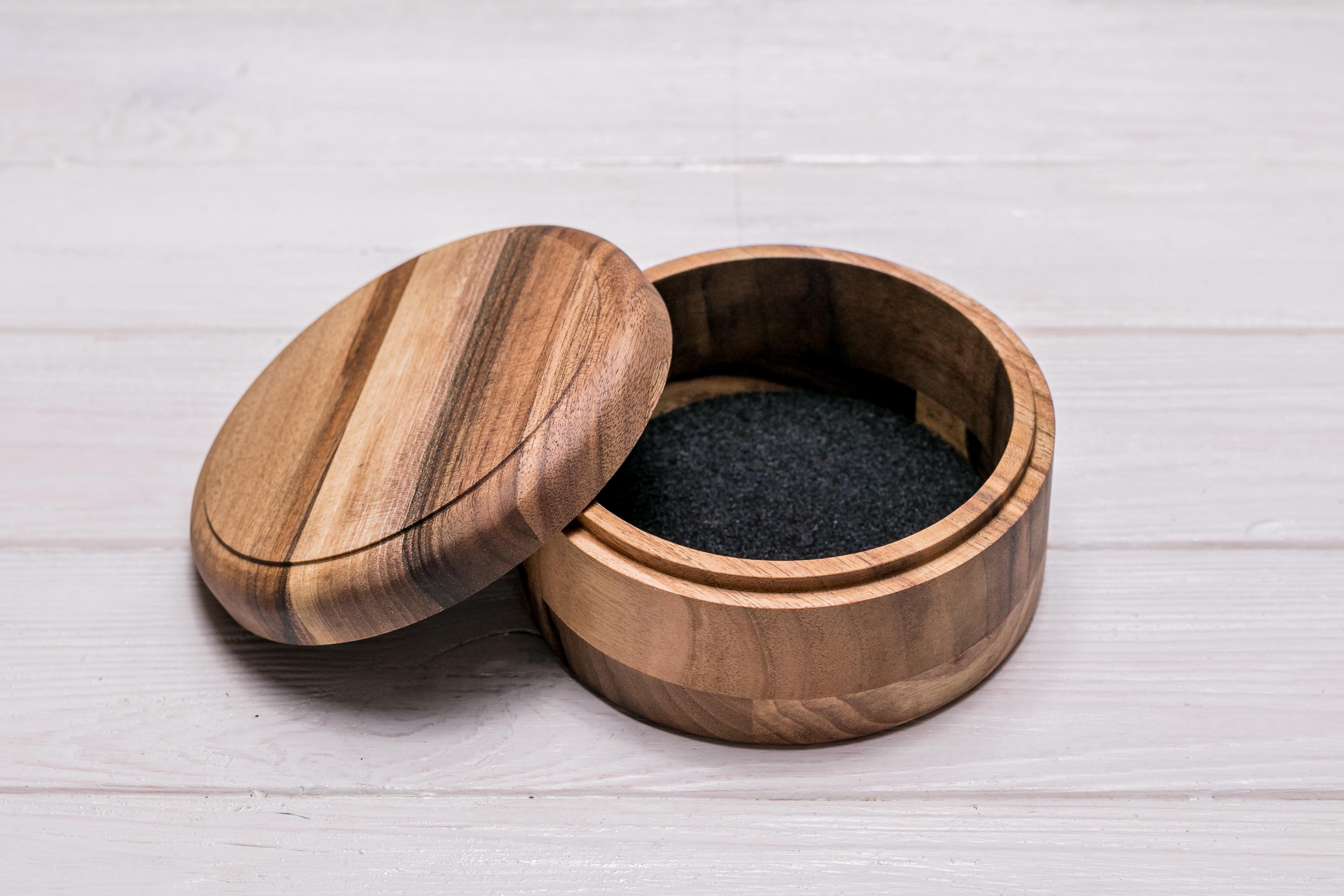 Шкатулка EcoWalnut деревянная круглая для украшений (EB-7)