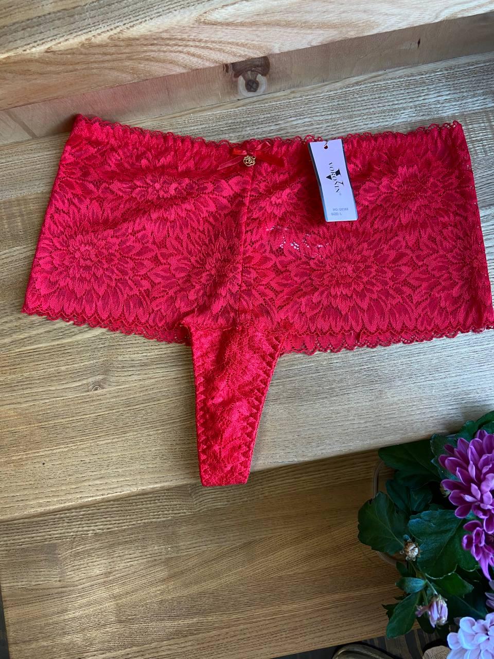 Трусы стринги с высоким кружевным поясом XL (Q8368-7)